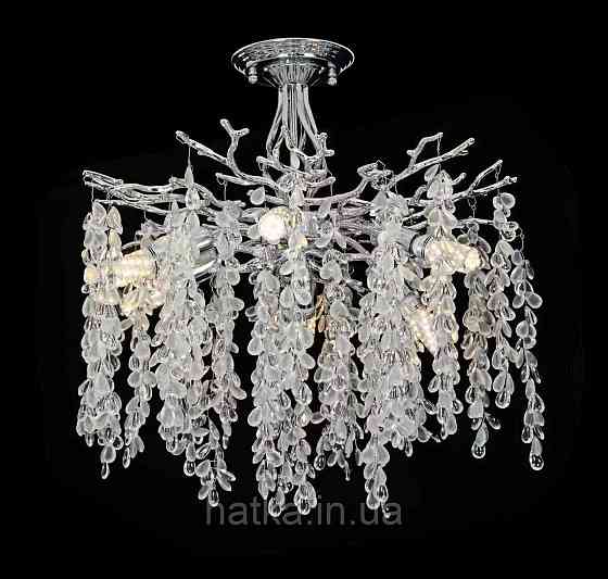 Люстра стельова кришталева VALESO C33008-460 хром на 6 ламп E14 Київ