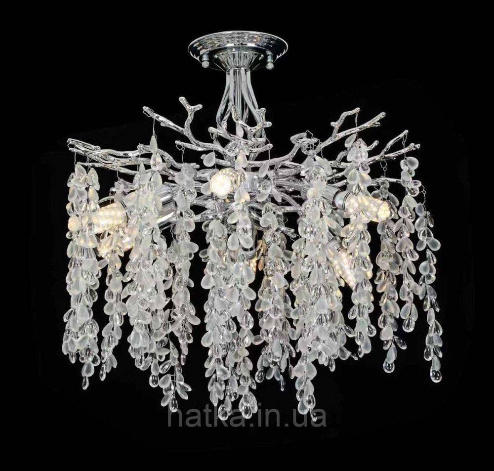 Люстра стельова кришталева VALESO C33008-460 хром на 6 ламп E14 Київ - фото 1