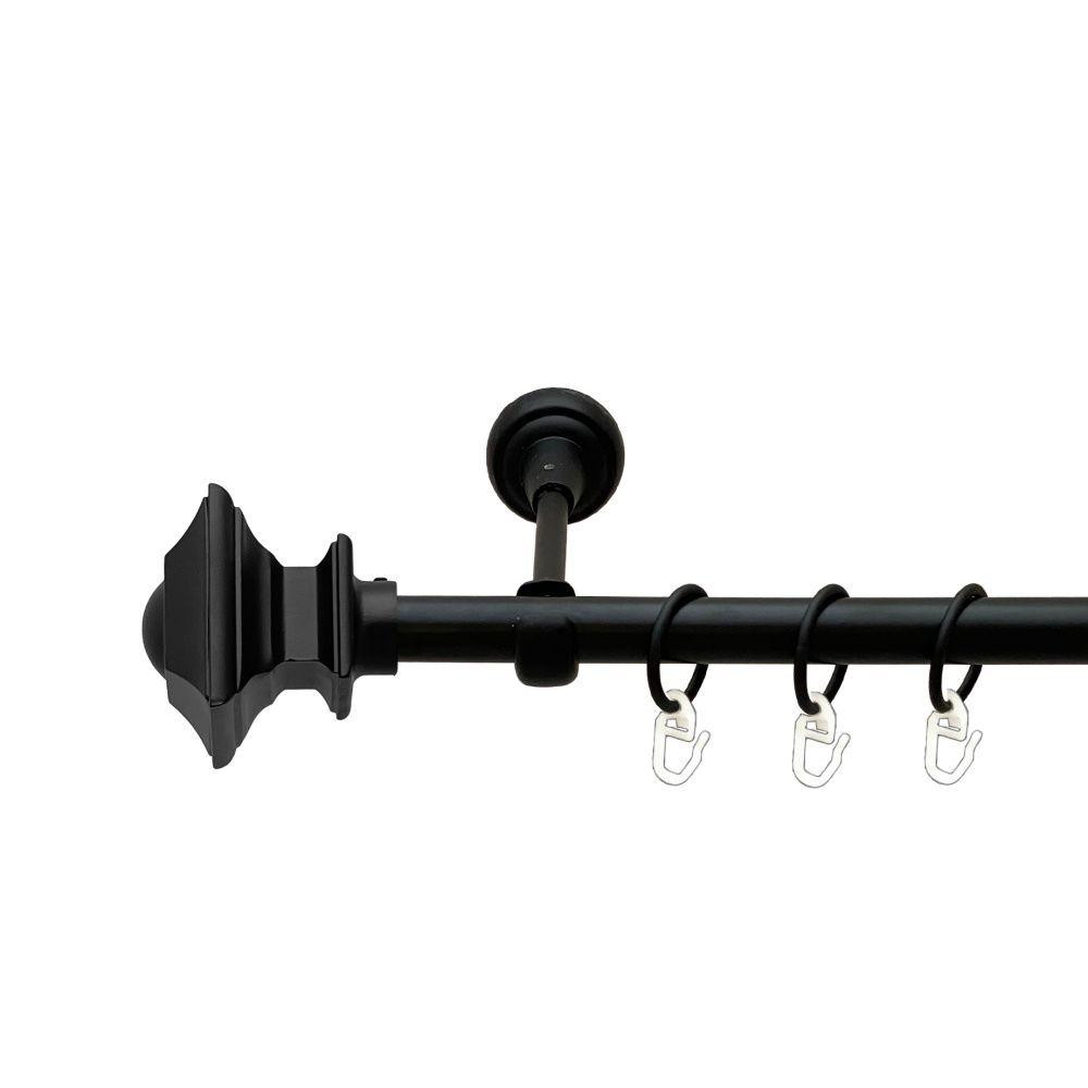 Карниз Orvit Борджеза металевий однорядний відкритий гладка труба кільце металеве Чорний Оксамит 19 мм 200 см (00-00020978) Львів - фото 1