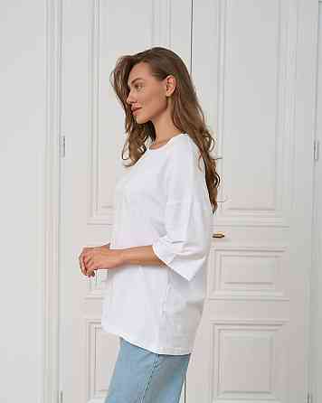 Футболка женская оверсайз круглое горло Nicoletta - Белая Киев