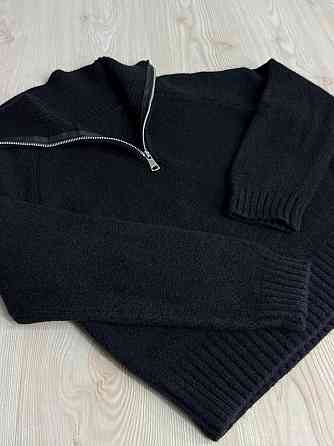 Светр жіночий A-N 1780 з коміром на блискавці оверсайз one size, чорний, one size Київ