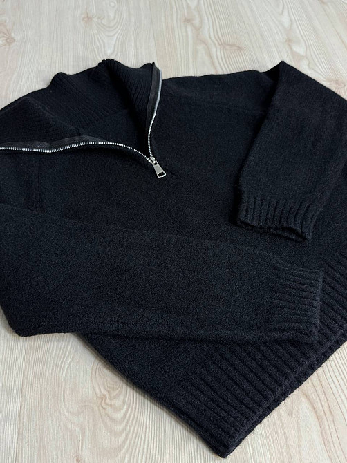 Светр жіночий A-N 1780 з коміром на блискавці оверсайз one size, чорний, one size Київ - фото 2