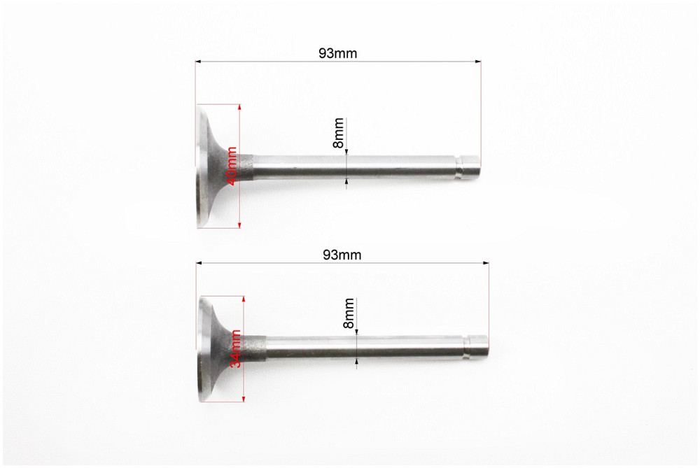 Клапан впускний (h-93; D-40; d-7,95), випускний (h-93; D-34; d-7,95) к-кт GZ195 Киев - изображение 2