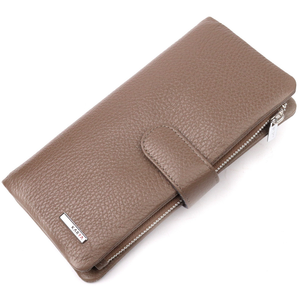 Вместительное женское портмоне из натуральной кожи KARYA 20998 Бежевый Киев - изображение 1