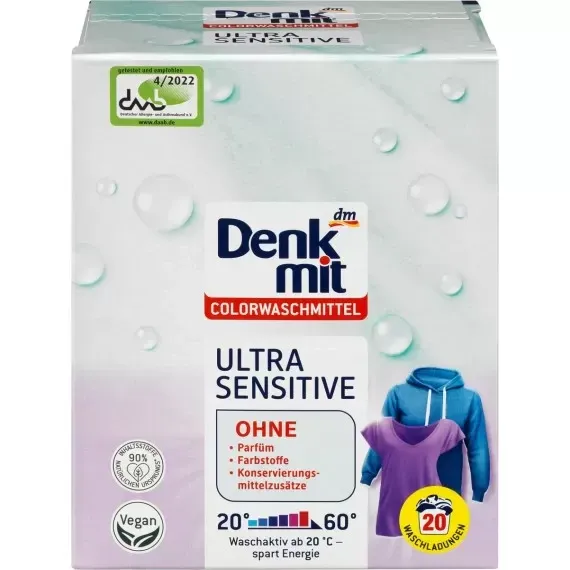 Стиральный порошок для цветных принадлежностей Ultra Sensitve Denkmit, 1.35 кг. (Германия) Denkmit C Львов - изображение 1