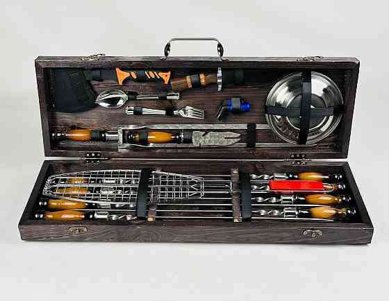 Подарунковий набір шампурів в дерев'яному кейсі для пікніка ПІКНІК MAX HAPPY DAYS Тернопіль