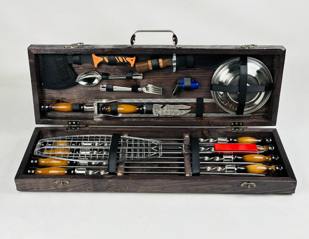 Подарунковий набір шампурів в дерев'яному кейсі для пікніка ПІКНІК MAX HAPPY DAYS Тернопіль - фото 1