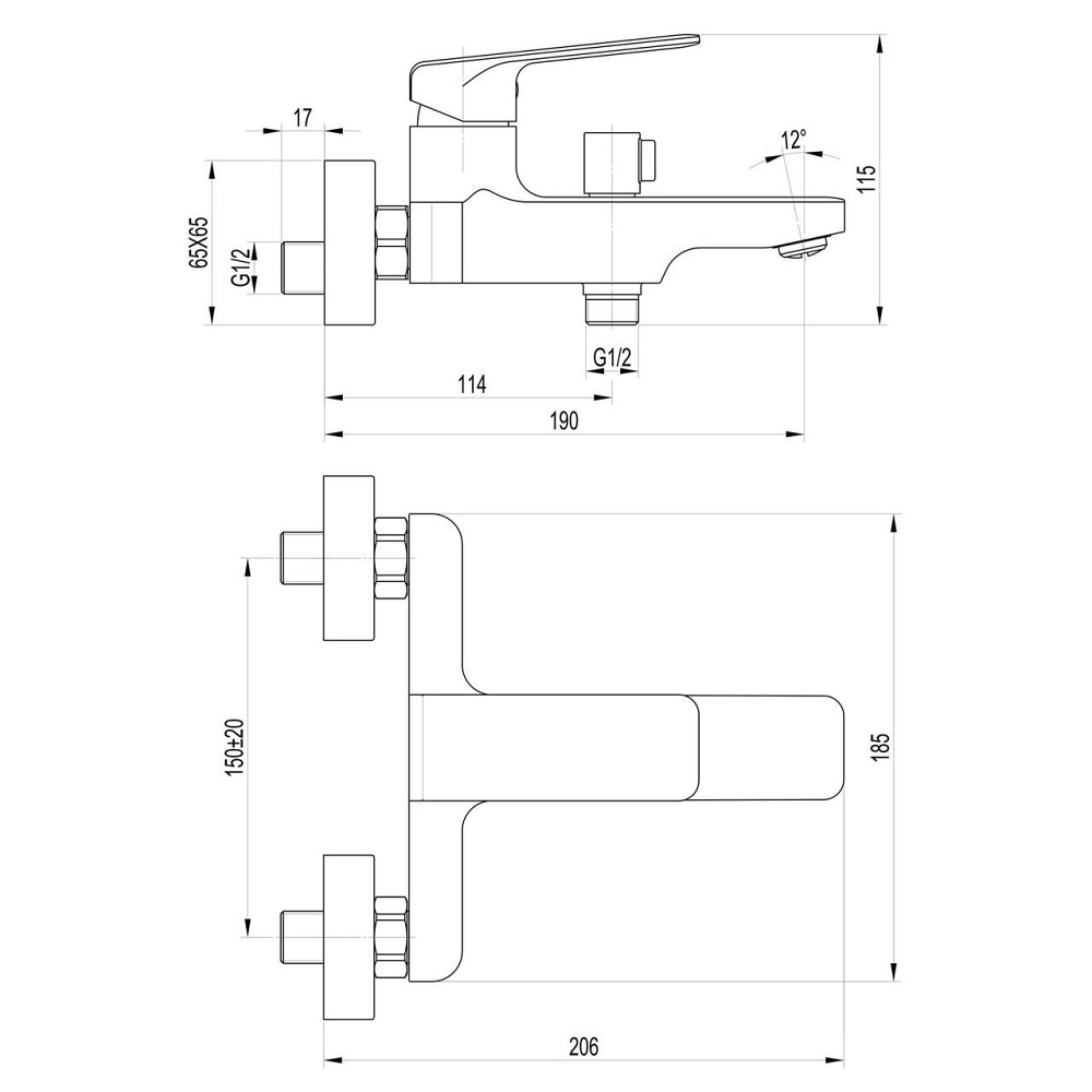 Змішувач для ванни TOPAZ ODISS TO 18101-H52 Київ - фото 5