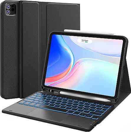 Клавіатура з трекпадом Earto Pro 11 для iPad Air/Pro, магнітний чохол, підсвітка, Bluetooth Київ