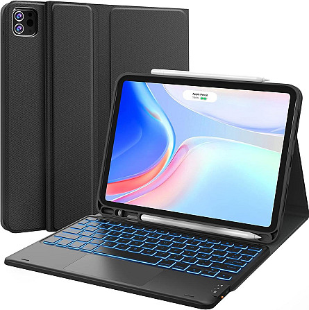 Клавіатура з трекпадом Earto Pro 11 для iPad Air/Pro, магнітний чохол, підсвітка, Bluetooth Київ - фото 1
