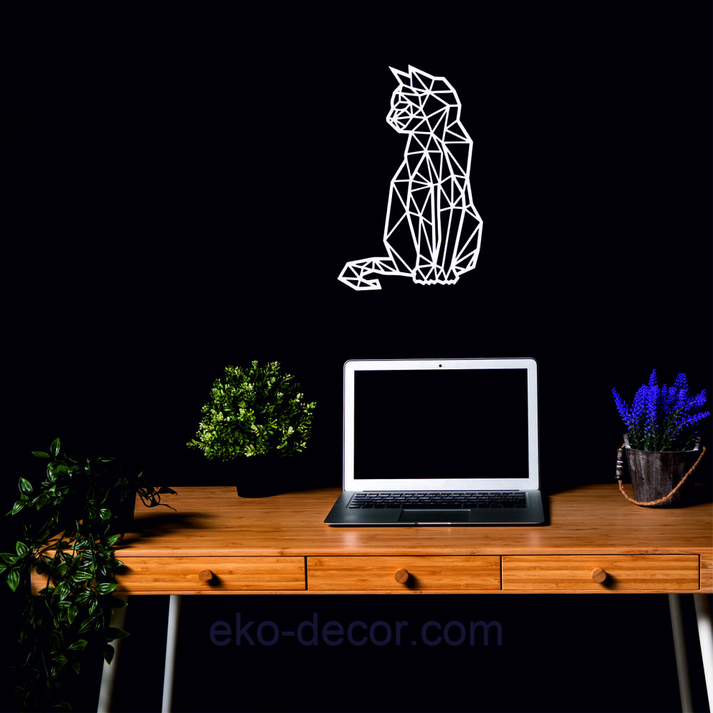 Декоративне настінне Панно «Кіт» Декор на стіну 110*70 см, Білий Київ - фото 5