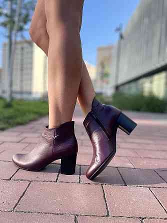 Жіночі черевики ARLETT бордові натуральна шкіра висота каблука 6см висота черевика 11см (1200) Коломия