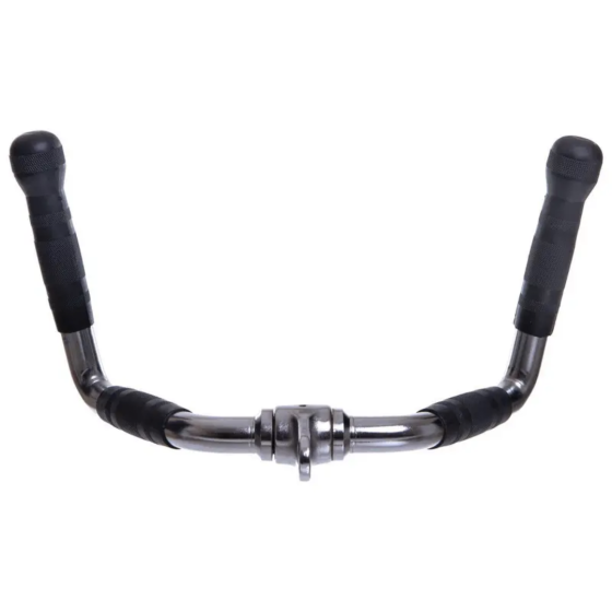 Ручка для тяги York Fitness багатофункціональна з гумовими рукоятками, хром Киев