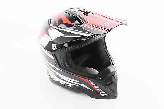 Шолом кросовий/ендуро/АТV BLD-819-7 L (59-60см), ЧОРНО-ЧЕРВОНИЙ Киев