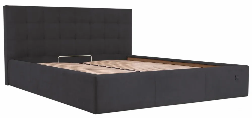 Ліжко Двоспальне Chester VIP 160 х 200 см Місті Dark Grey З додатковою металевою цільнозварною рамою Темно-сірий Дніпро - фото 20