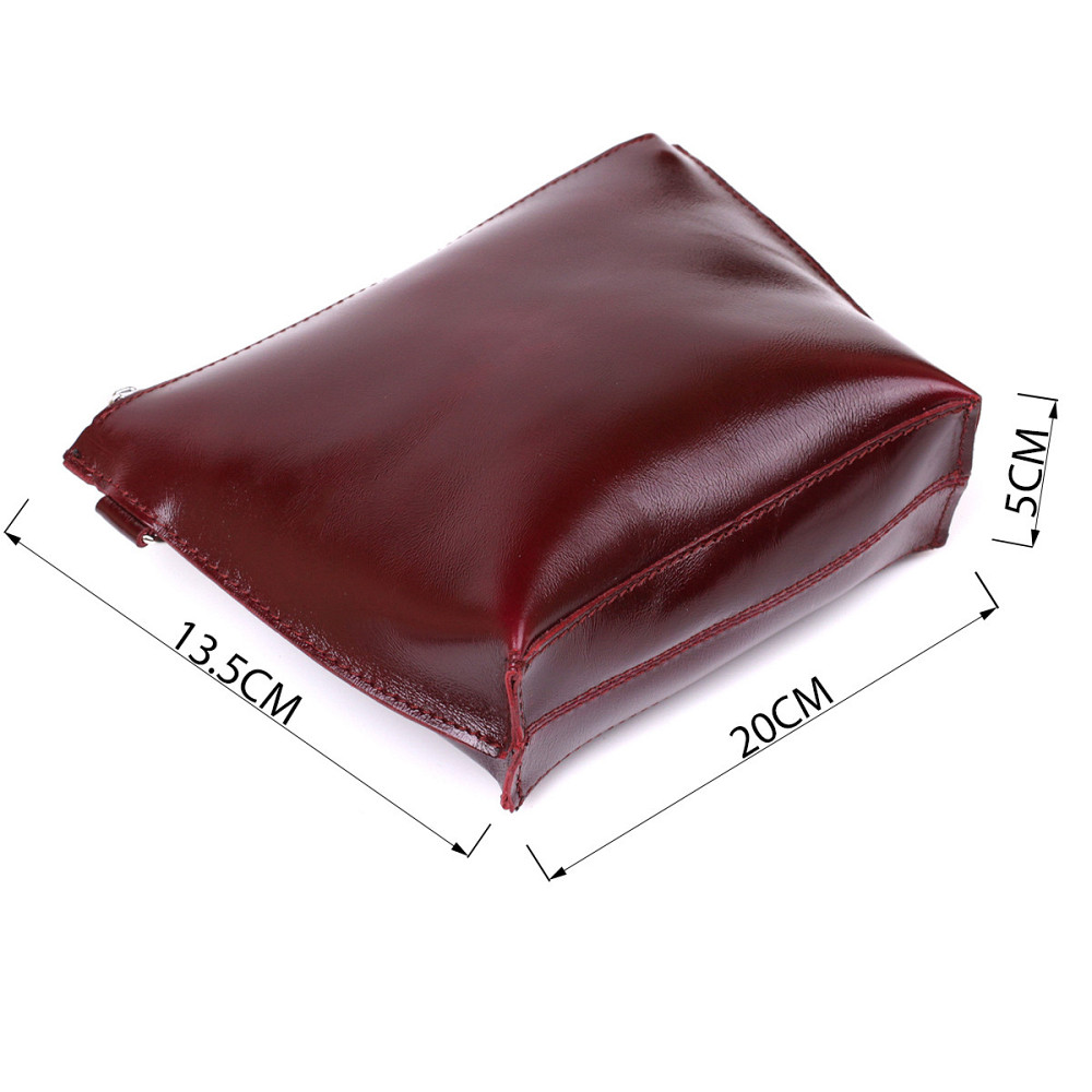 Шкіряна практична косметичка для жінок Shvigel 16412 Бордовий Київ - фото 3