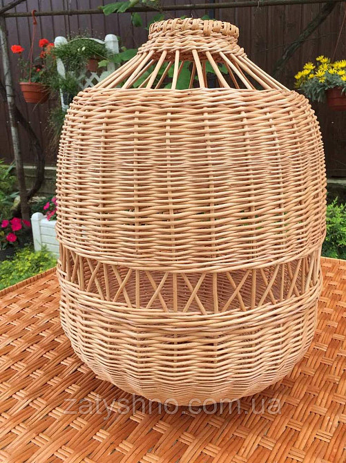 Плетена люстра фігурна | люстри плетена з лози  | люстра плетена в ресторан Київ - фото 8