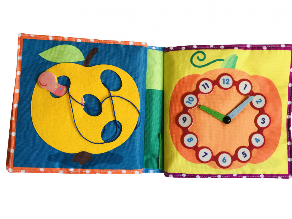 Текстильная развивающая книга для малышей 