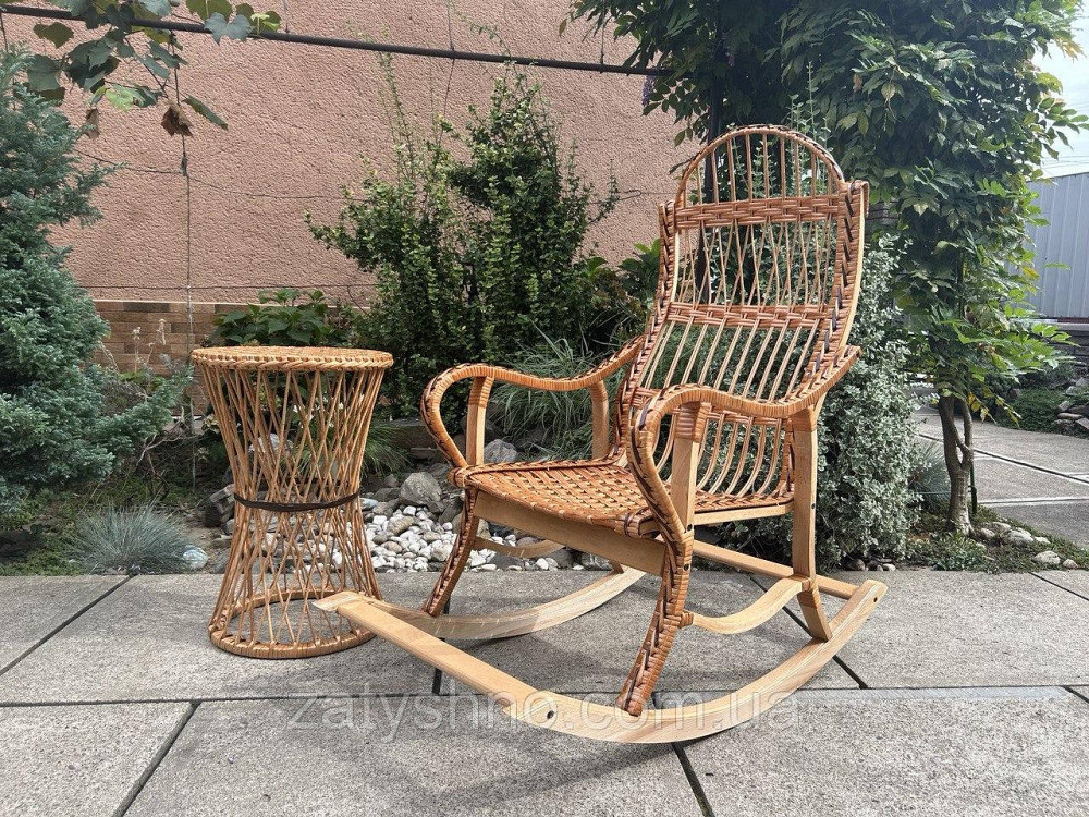 Меблі плетені з лози з гойдалкою та столом Київ - фото 6