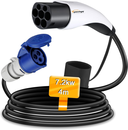 Адаптер Type 2 на CEE, [4 м | 32A | 7,2 кВт] Кабель IEC 62196 до розетки CEE, розвантажувач станції типу 2 Київ