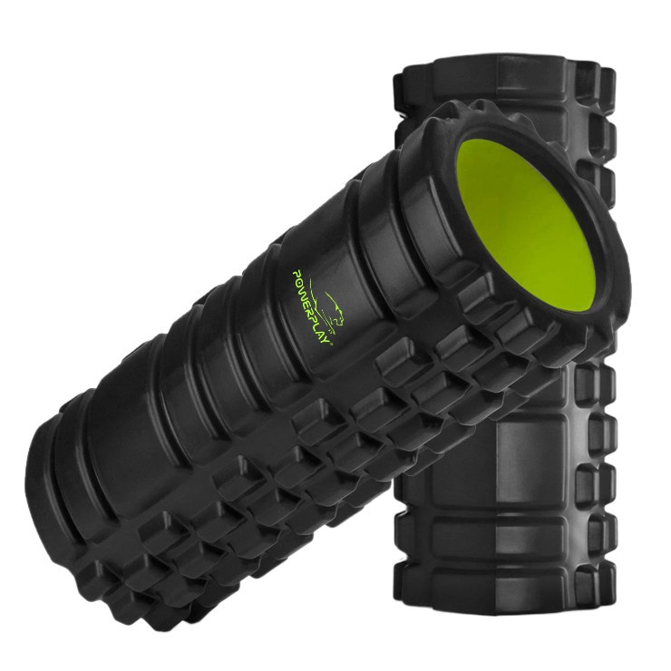 Масажний ролик (роллер) PowerPlay 4025 Massage Roller Чорно-зелений (33x15см.) Кам'янське - фото 1