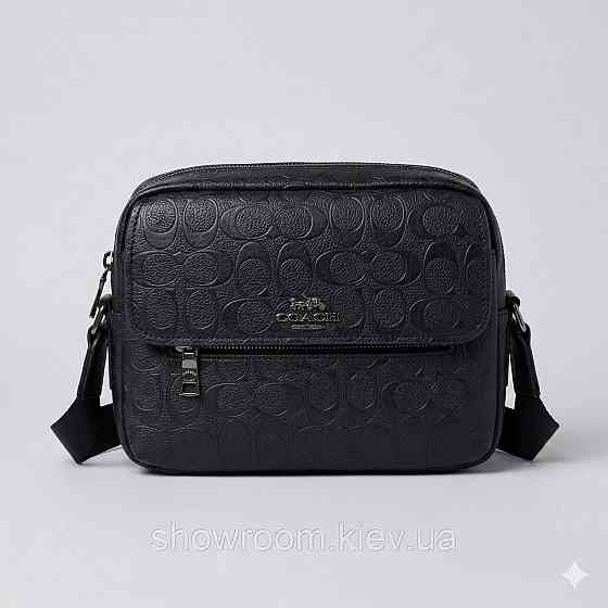 Чоловіча брендова барсетка, сумка Coach (2514) чорна Київ