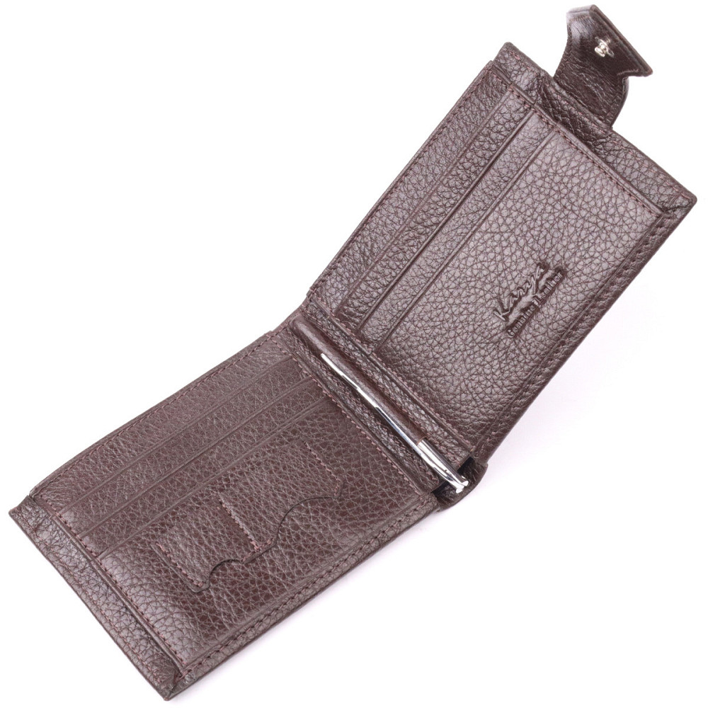 Практичный мужской зажим из натуральной кожи KARYA 21045 Коричневый Киев - изображение 6