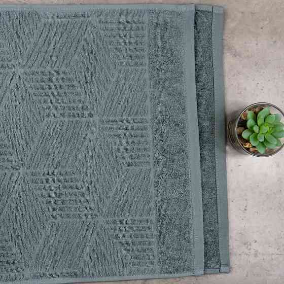Комплект махрових рушників Уельс 2шт GM Textile 50х90см, 70х140см 500г/м2 (Темно-М'ятний) Суми