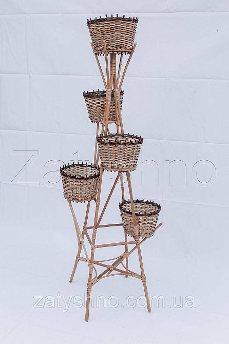 Підставка з лози для 5 вазонів Київ - фото 3