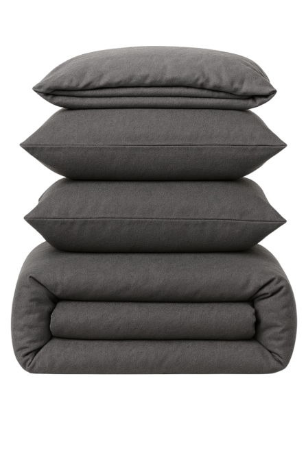 Ecotton Підковдра на блискавці Ecotton двоспальна 175х215 см фланель з бавовни Grеy сірий Коломыя - изображение 2