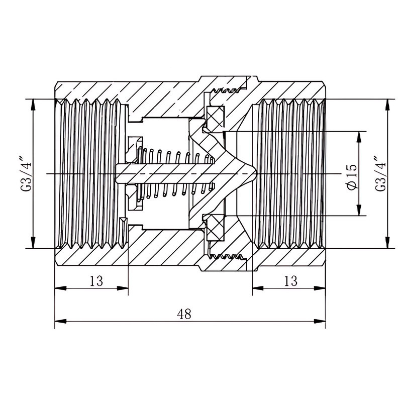 Клапан обратный конусный Koer KR.176-20.WN - 3/4
