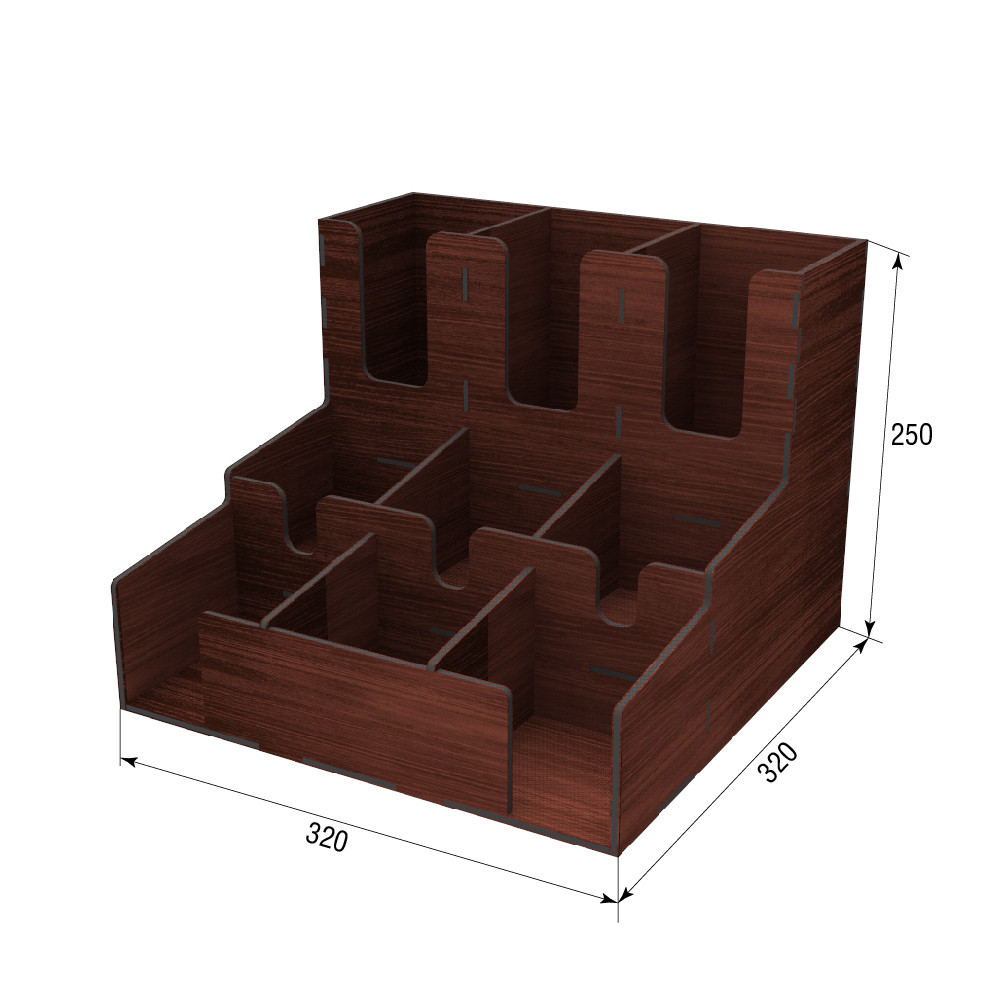 Барный органайзер EKOSTAR красно-коричневый 320х320х250 Киев - изображение 3