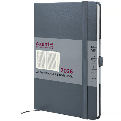 Еженедельник Axent датированный 2026 Prime Strong 145х210, серый (8507-26-62-A) Винница - изображение 1