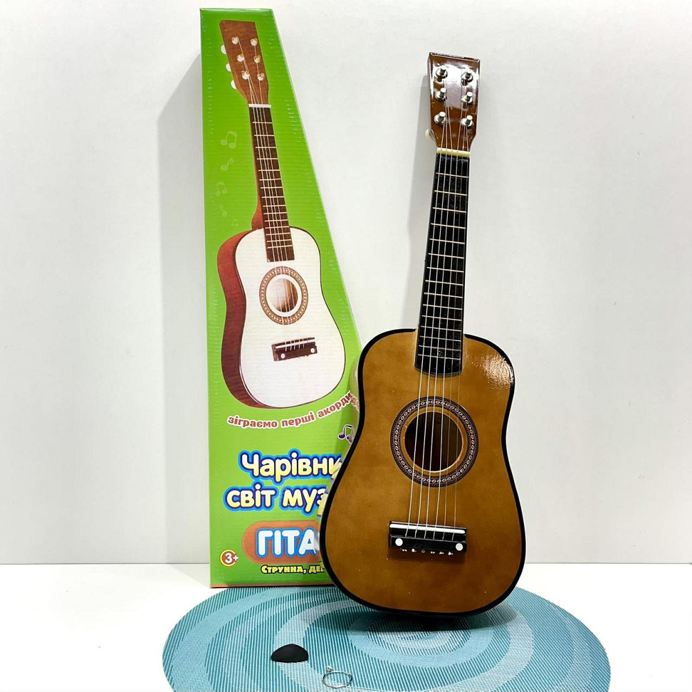 Гітара дерев'яна дитяча 6 струн Коричнева (M 1369) Чернігів - фото 2