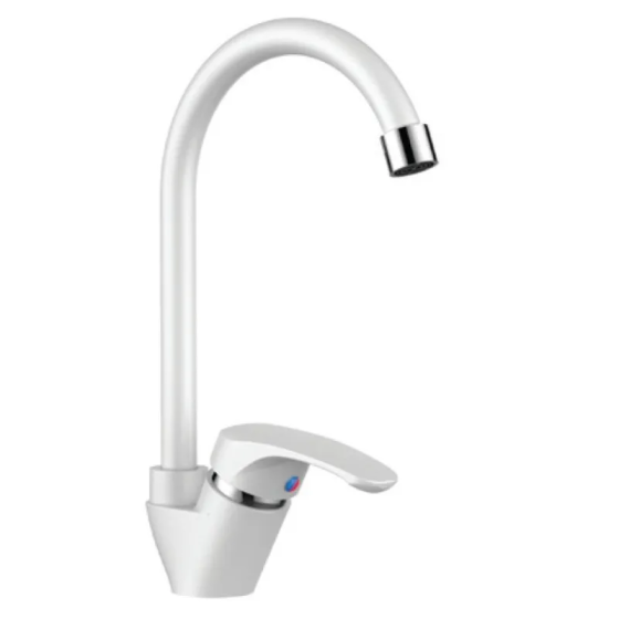 Смеситель для кухни Plamix Afina-011 White (без подвода) (PM0686) Киев