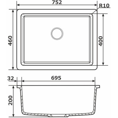 Мойка кухонная GRANADO Under top XL avena (gr3702) Винница - изображение 8
