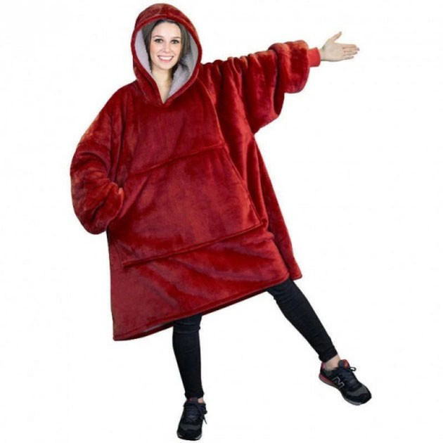 Толстовка плед флисовая, Новогодний плед с рукавами, Одеяло с рукавами Snuggie, Ковдра плед-толстовка FY-81 Киев - изображение 10
