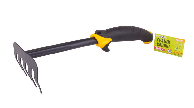 Грабли садовые MASTERTOOL 5 зубов с пластиковой ручкой и TPR покрытием 300х95 мм 14-6174 Ровно - изображение 1