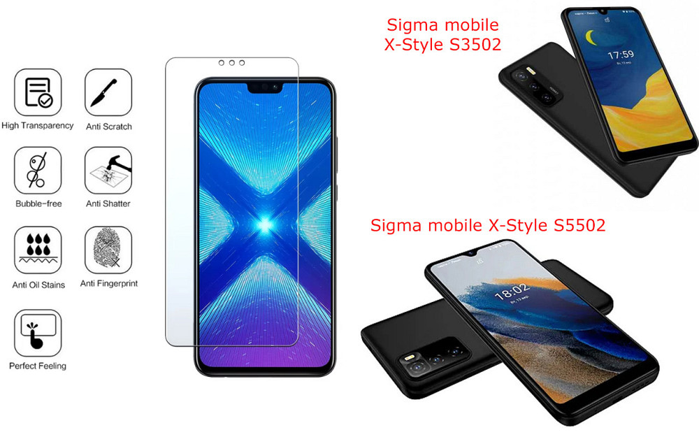 Защитное стекло NeoGlass для Sigma mobile X-Style S3502, X-Style S5502 – ультрапрозрачное и устойчивое Киев - изображение 4