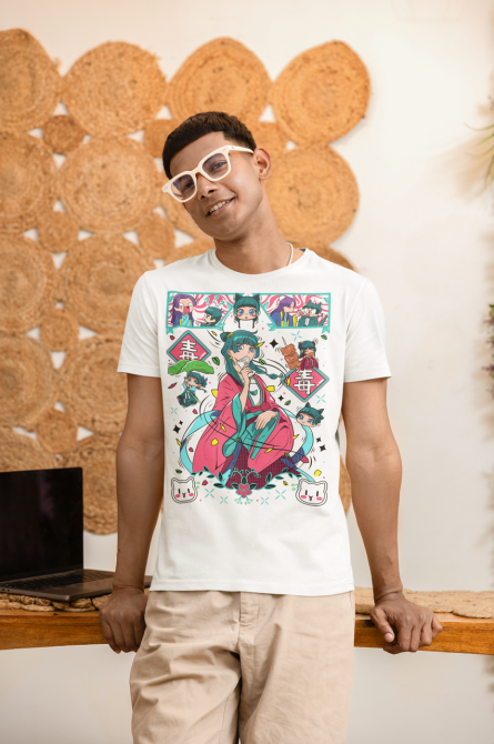 Футболка для хлопчика з аніме принтом Апотхекарй Діаріес Ессентіал Маомао оверсайз (зріст від 165 до 180) Чорний AnimeJ0593m Дніпро - фото 3