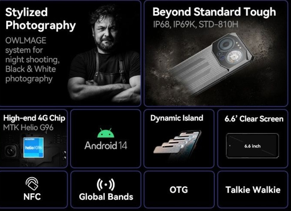 Телефон Oukitel liiF150 B3 8/256Gb. Black G96 10800mAh. 30W 100mp Android 14 IP68 Киев - изображение 2