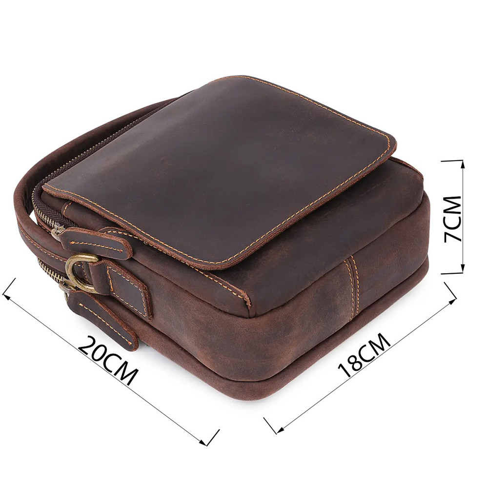 Шкіряна чоловіча вінтажна сумка Vintage 20372 Коричневий Київ - фото 3