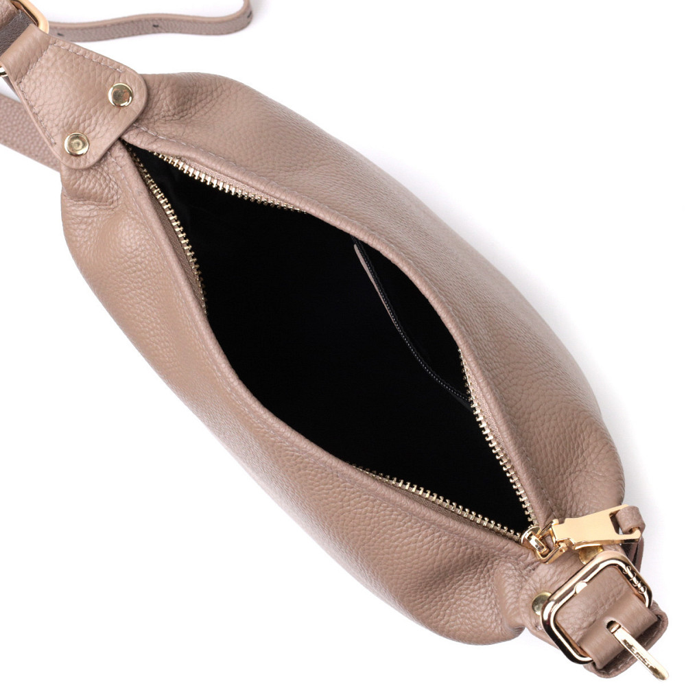 Практичная женская сумка с одной длинной ручкой из натуральной кожи Vintage 22306 Бежевая Киев - изображение 6