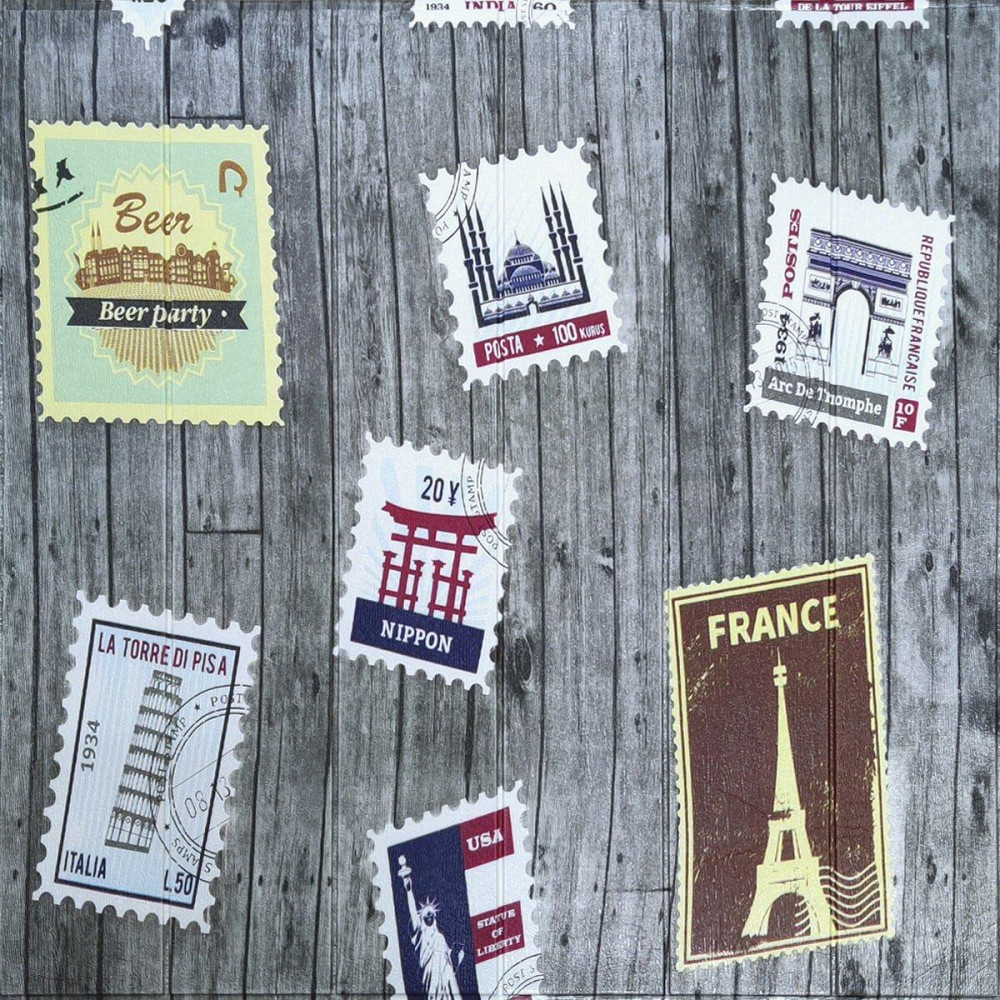 Самоклеющаяся 3D панель 700х700х4мм Почтовые марки (091) SW-00001152 Киев - изображение 1