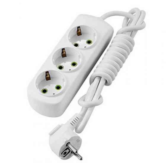 Подовжувач із заземленням 3 розетки 2м білий Letitia Лезард Житомир