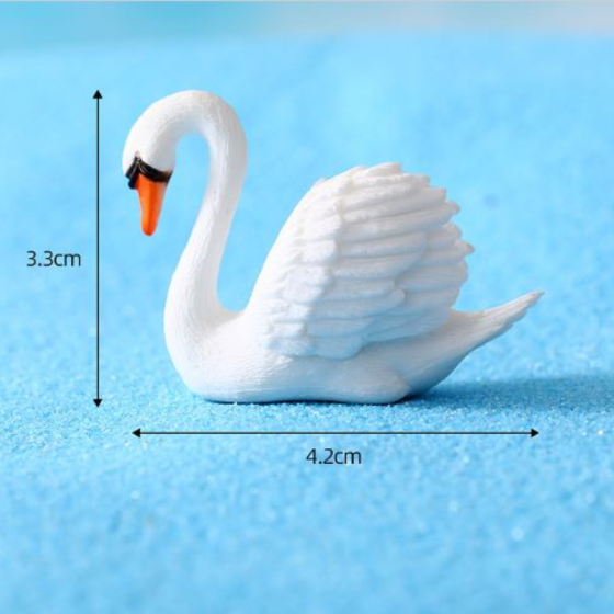 Мініатюрні фігурки пара Лебедів 4.2 х 3.3 см для міні-саду, флораріуму. Одеса