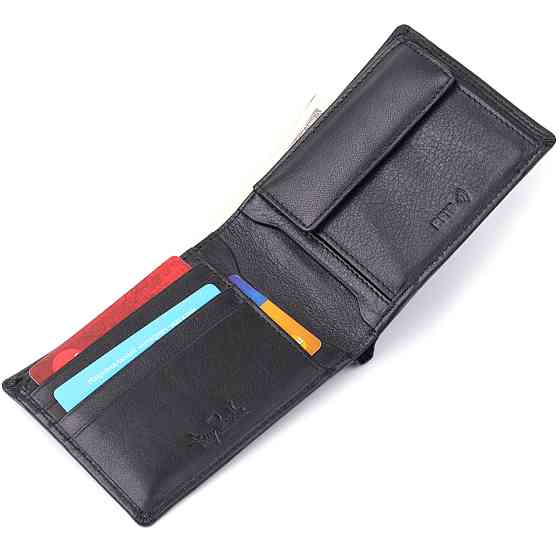 Мужской кошелек без застежки из натуральной кожи Tony Perotti 20843_1 (534+rfid nero) Черный Киев