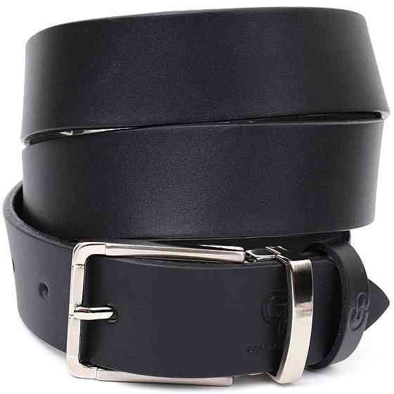 Практичний брючний ремінь для чоловіків з натуральної шкіри Чорний (GRANDE PELLE) Київ