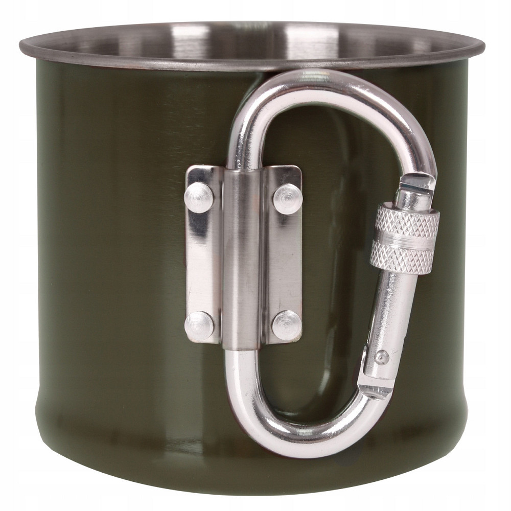 Туристична кружка з карабіном 500 мл Mil-Tec (14608202) Нержавіюча сталь Нововолинськ - фото 2