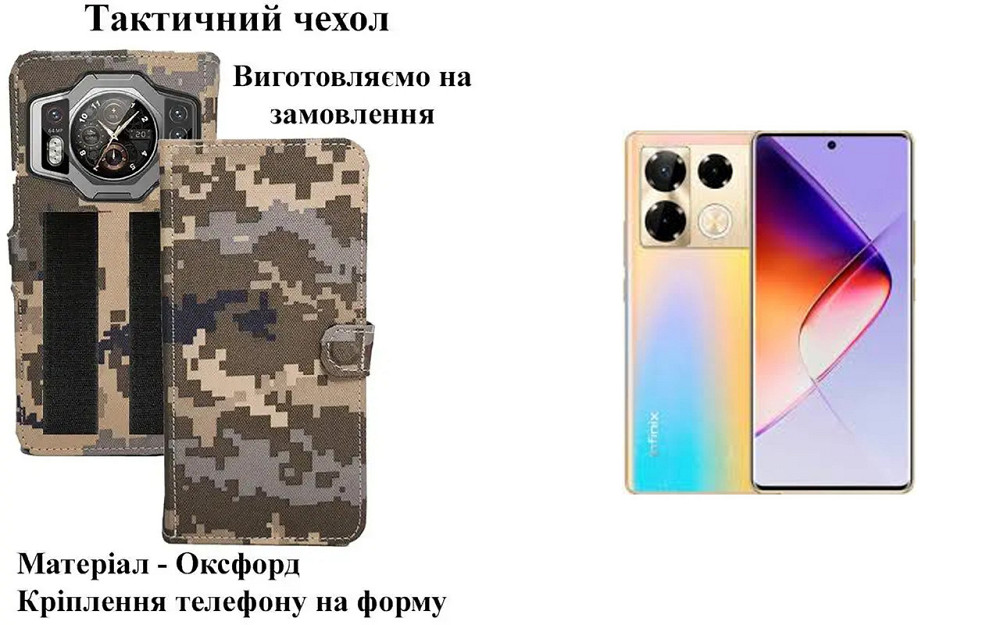 Тактический чехол для Honor X6a, крепится к снаряжению на липучке Киев - изображение 1